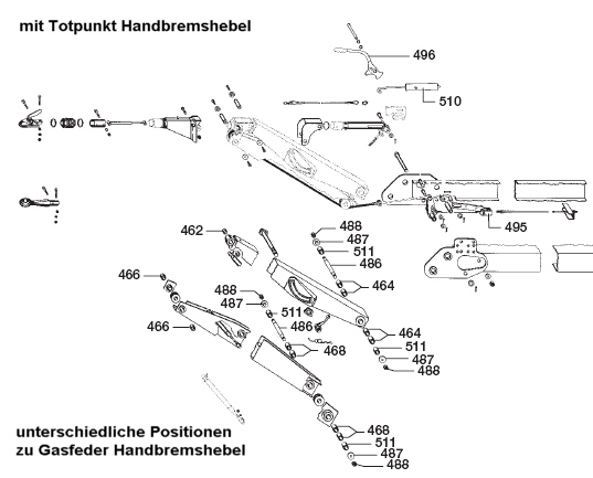 BPW Auflaufbremse Typ ZAV -1 mit Totpunkt Handbremshebel